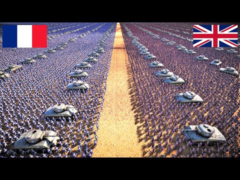 1.2 MILLION French Army Vs 1.2 MILLION British Army - Ultimate Epic Battle Simulator 2 UEBS 2
