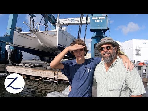 CATAMARAN HAUL OUT & REFIT: Electronics Upgrade, Generator Removal & Installation [Zatara Ep 73]