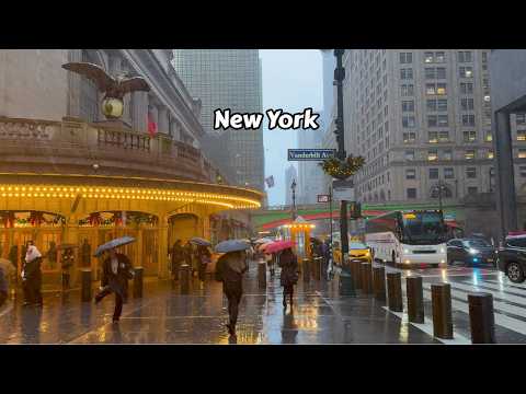 New York Rain 4k Walking Tour Manhattan Morning Walk