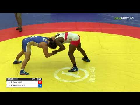 Men's Freestyle 86 RR Rnd 5 - Richard Perry (NYAC) vs. Aleksandr Musalaliev (RUS)