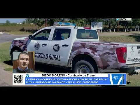 ENDOCINO PRESO EN LA PAMPA POR HALLAR MOCHILA CON PLATA