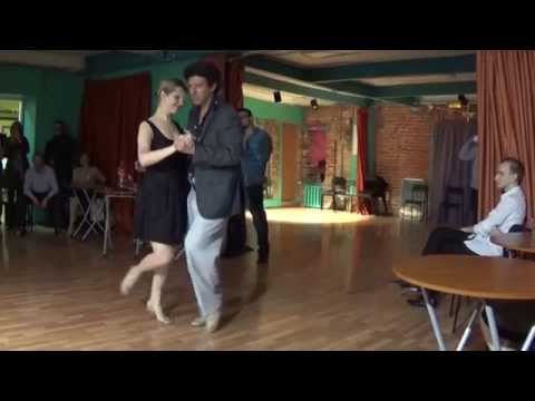  German Salvatierra  and  Anna Zyuzina  are  dancing  to  the  milonga  "  Milonga Sentimental  "  by  Francisco Canaro  in  2015