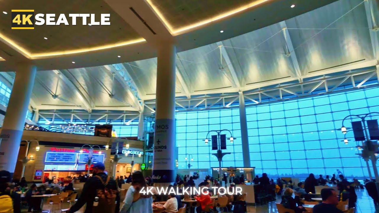 [4k] SEATTLE - Sea-Tac International Airport: Walking Gate to Link Light Rail