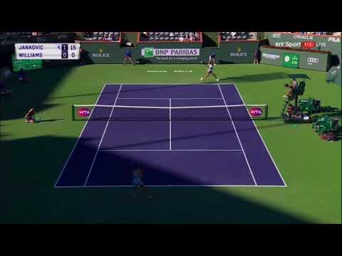 Venus hitting winners vs Jankovic 2017 Indian Wells