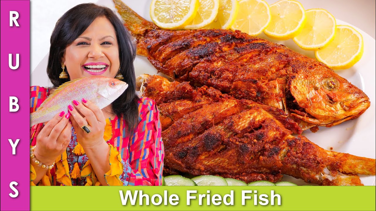 Whole Fried Red Snapper Masala Fried Fish Recipe In Urdu Hindi - RKK