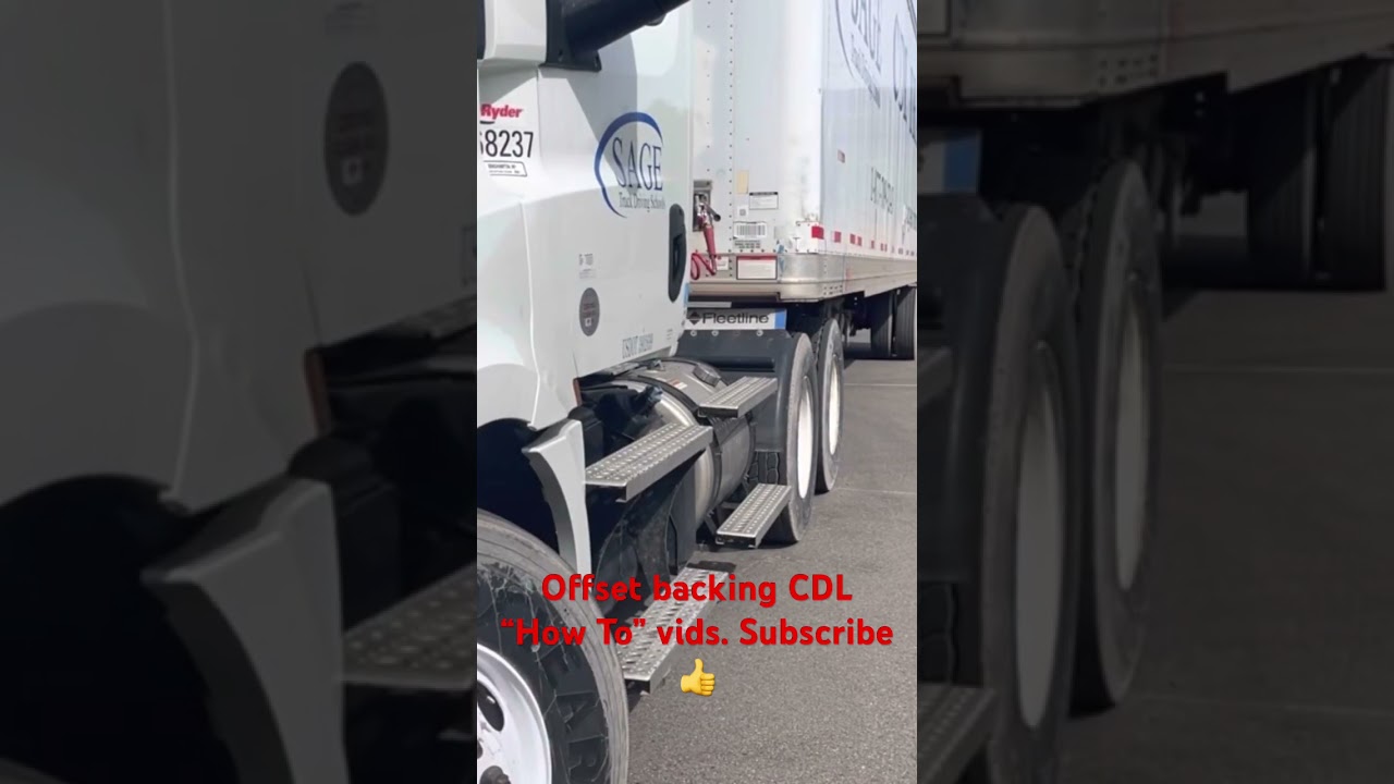 Offset backing video #cdlschool #cdlhelp #trucker #truckdriver #offset #maneuvers #CDL #CDLtest