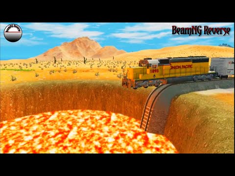 Trains vs Giant Crater Crashes Reverse - BeamNG Drive