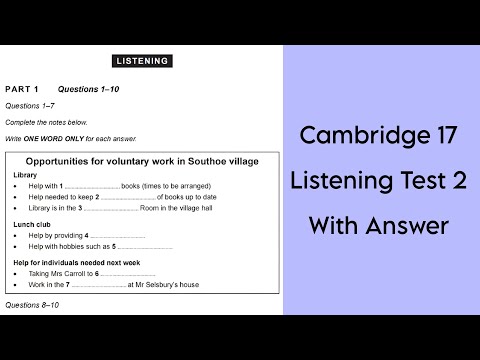 Cambridge 17 Listening Test 2 with answers | HD