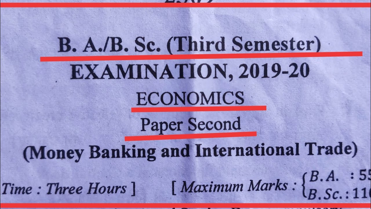 B.A. third semester examination Economics second paper | B.A./B.Sc  3ed sem Economics  paper second: