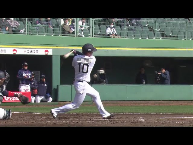 【4回裏】目の覚める一打!! バファローズ・大城の先制2点タイムリー2ベース!! 2018/3/11 Bs-L