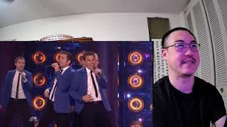 1st Performance Vocal Point Jump Jive an&#39; Wail By Brian Setzer Orchestra  Sing Off Series 3 Reaction