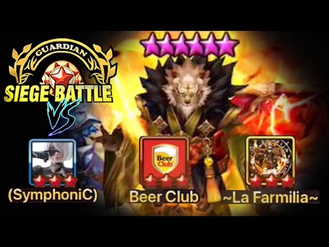 Top Tier G3 Siege Battle vs Beer Club & La Farmilia! - Summoners War