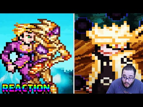 GIORNO IS SO CHEAP LMAO - Giorno Giovanna VS Naruto Uzumaki - Sprite Animation REACTION