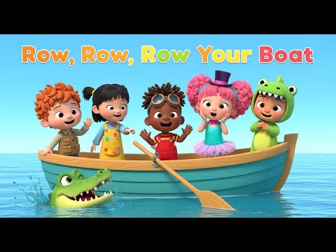 Row, Row, Row Your Boat Adventure! 🐊🦁 | Classic Nursery Rhymes & Kids Songs