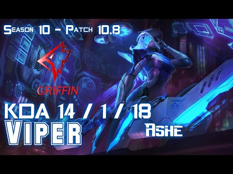 GRF Viper ASHE vs VAYNE ADC - Patch 10.8 KR Ranked