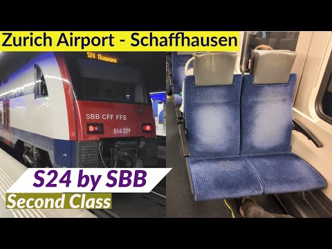 Flughafen Zürich: Bahnfahrt nach der Ankunft | S-Bahn S24 nach Schaffhausen | 2. Klasse