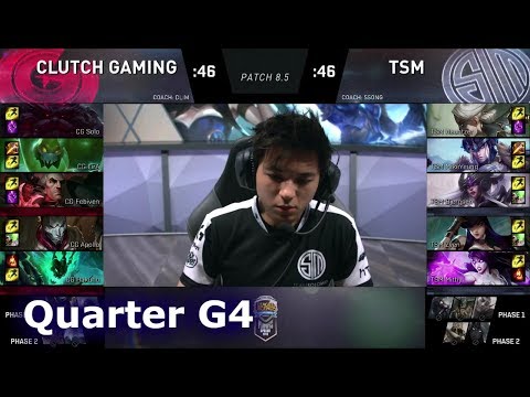 TSM vs Clutch Gaming | Game 4 Quarter Finals S8 NA LCS Spring 2018 | TSM vs CG G4
