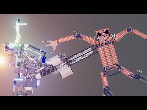 Brick Golem vs Dubstep Robot Fighting - People Playground 1.22.3