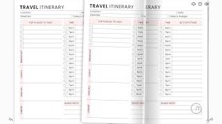Travel Itinerary Planner | Editable Daily Travel Itinerary Printable KDP Interior Template