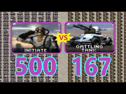 Initiates vs Gattling Tanks - Same Cost - Red Alert 2