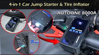 4-in-1 Car Jump Starter with Tire Inflator | AUTOONE 8000A Jump Starter