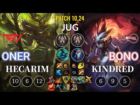 T1 Oner Hecarim vs KT Bono Kindred Jungle - KR Patch 10.24