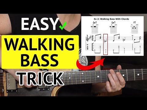 The Easiest Way To WALKING BASS With Chords On Guitar