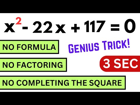 Crazy Trick to Solve Any Quadratic Equation in 3 Seconds