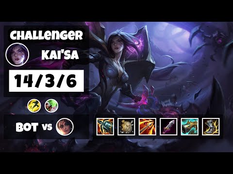 Kai'Sa Gameplay Challenger Replay S11 - 11.8 Bot Lane (14/3/6) - KOREAN