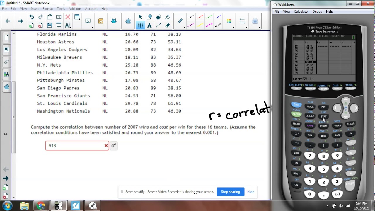 MAT130: Chapter 12 - Linear Regression and Correlation