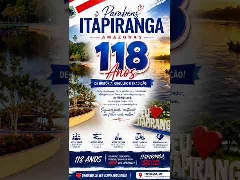 Parabéns, Itapiranga, pelos seus 118 anos de história! 💙🤍❤️
