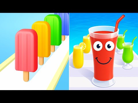 Juice Run Vs Popsicle Stack - Satisfying All Levels ASMR Gameplay Sandwich Runner Android iOS Games