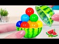 Yummy Rainbow Jelly Ball Satisfying Miniature Fruit Rainbow Jelly Tiny Watermleon Jelly Recipe