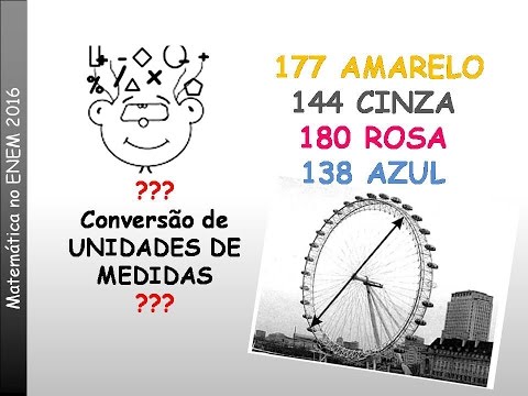 Matemática ENEM 2016 - 177 AMARELO– 144 CINZA– 138 AZUL– 180 ROSA - A London Eye é uma...