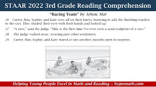 2022 STAAR Reading ~ 3rd Grade Read Comprehension (Racing Team) Part 1
