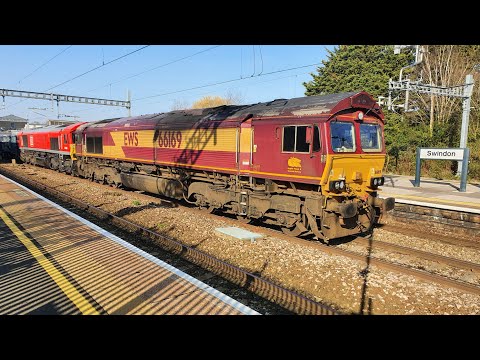 Class 66 66169 & 66084 Stone train Swindon 26/03/22