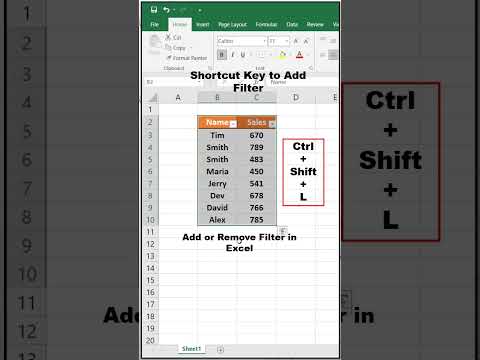 Add or Remove Filter in Excel👍| Excel Trick | #17 #shorts #trending #youtubeshorts #exceltricks