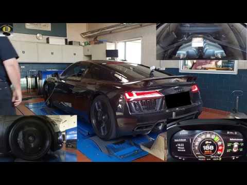 Insane Dyno/Prüfstand Audi R8 V10 Plus Sound, Extrem acceleration, Revs V10 Sound, 630PS 590NM