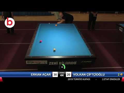 ERKAN AÇAR & VOLKAN ÇİFTÇİOĞLU Bilardo Maçı - 2019 TÜRKİYE KUPASI 2.ETAP ERKEKLER-3.ÖN ELEME