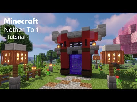 Mechitect - Minecraft: How to Build a Simple Nether Portal Torii (Tutorial)