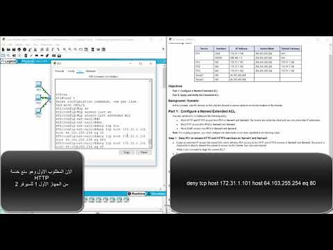 4.2.2.12 Configuring Extended ACLs Scenario 3 | تكوين قوائم التحكم في الوصول الموسعة السيناريو 3