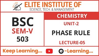 Download Lagu BSC SEM V || CHEMISTRY 503 || UNIT 2 || PHASE RULE || LECTURE 05 Thumbnail