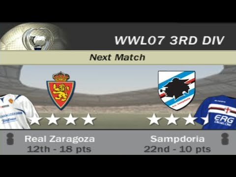 FIFA 07 | WWL 07 3rd Division Week 14+1 Match 9 - Real Zaragoza vs Sampdoria [AI vs AI]