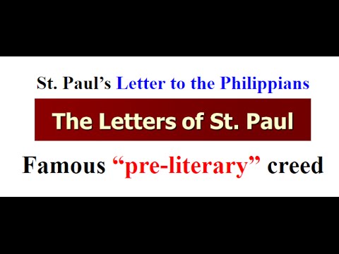 St. Paul’s Letter to the Philippians 2:6-11 pre-literary creed Philippians Hymn Christ Hymn