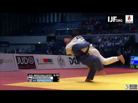 Judo 2016 Grand Prix Dusseldorf: Mudranov (RUS) - Papinashvili (GEO) [-60kg] bronze