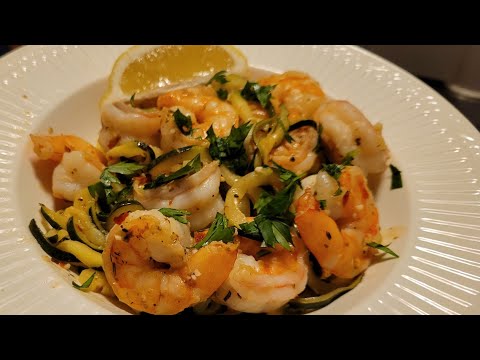 Amazing Lemon Butter Garlic Shrimp with Zucchini Noodles| Low Carb Meals| Keto Friendly