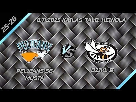 Pelicans SB Musta - O2JKL II  8.11.2025  Kailas-talo, Heinola.
