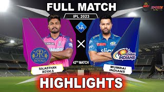MI vs RR 42nd MATCH HIGHLIGHTS 2023 || IPL 2023 MUMBAI vs RAJASTHAN 42nd MATCH HIGHLIGHTS MIvRR