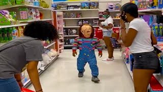 Chucky Scares People In Public Prank! (Got Kicked Out)