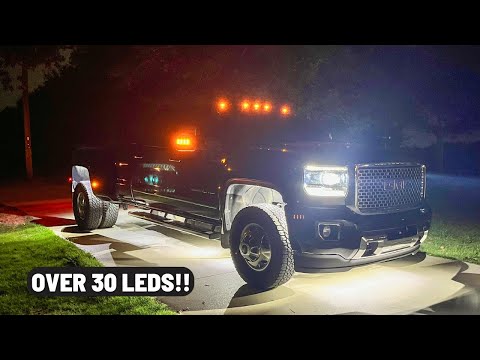 GMC Denali 3500 LED Auxito Headlights and Rock Lights Install!